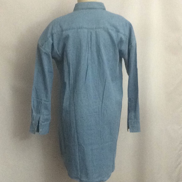 NWOT Everlane Long Sleeve Denim Shirt Dress Lt Med - Picture 5 of 8